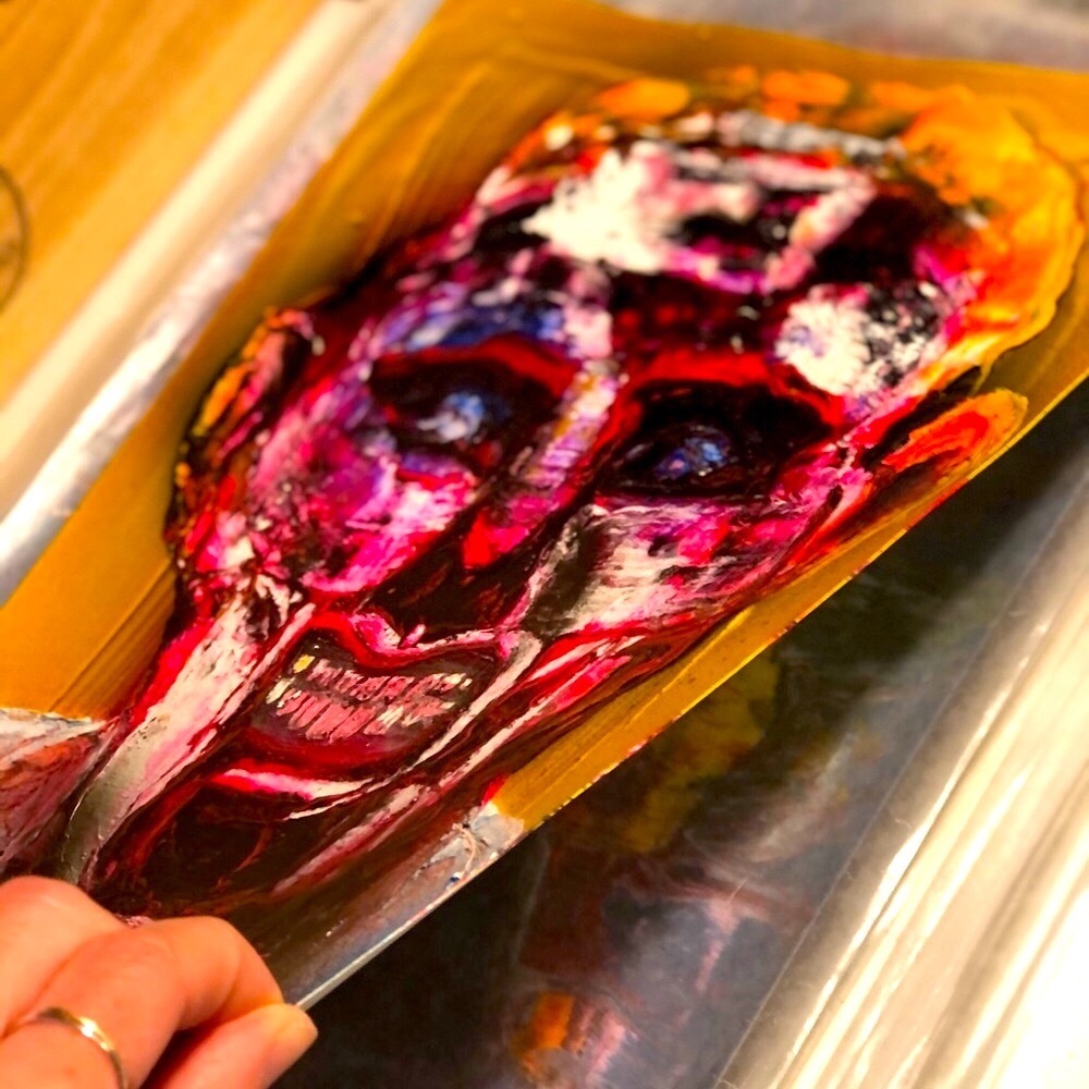 MEAT FACE | 11x17 | DANIEL ARNOLD Original Spray Paint Artwork STL 2022